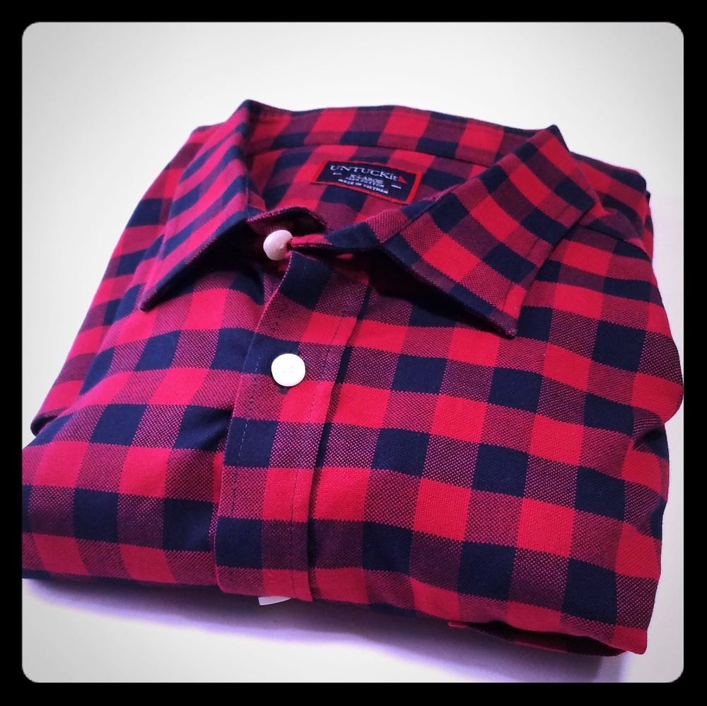 Untuckit mens Extra Large XL Button Front Long Sle